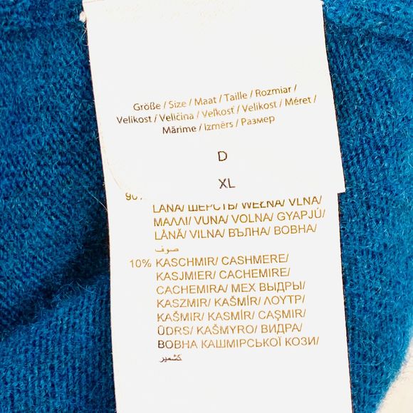 Mc Neal Mens Crewneck Sweater XL Mavericks Blue Merino Wool Cashmere Blend - Picture 10 of 14